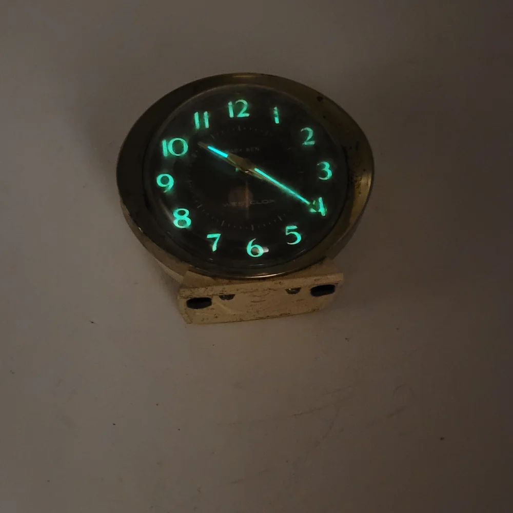 Westclox Model 1158056 Travel Alarm BABY BEN White Gold Glow In TheDark Untested